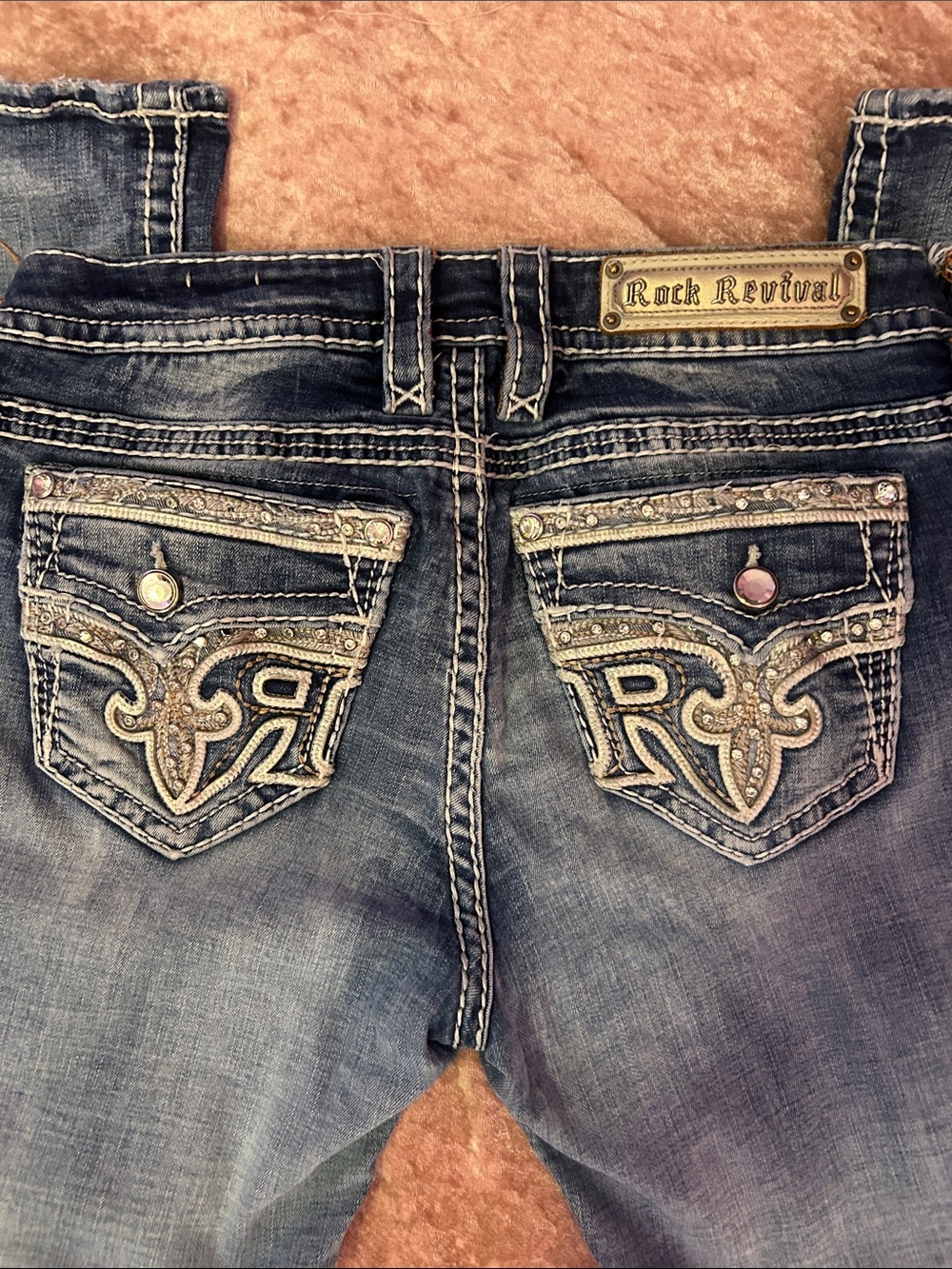 Rock Revival Women's Embroidered Blue Boot Cut Jeans